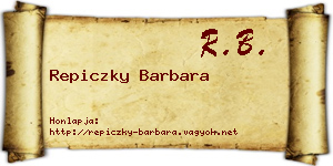 Repiczky Barbara névjegykártya